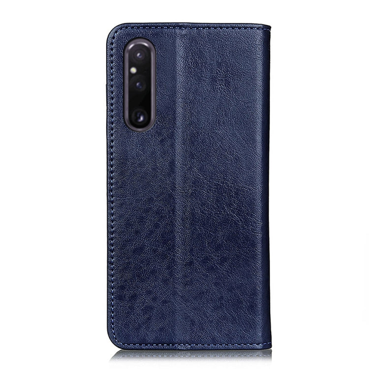 For Sony Xperia 1 V Magnetic Crazy Horse Texture Horizontal Flip Leather Phone Case