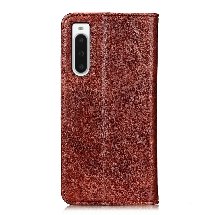 For Sony Xperia 10 V Magnetic Crazy Horse Texture Horizontal Flip Leather Phone Case