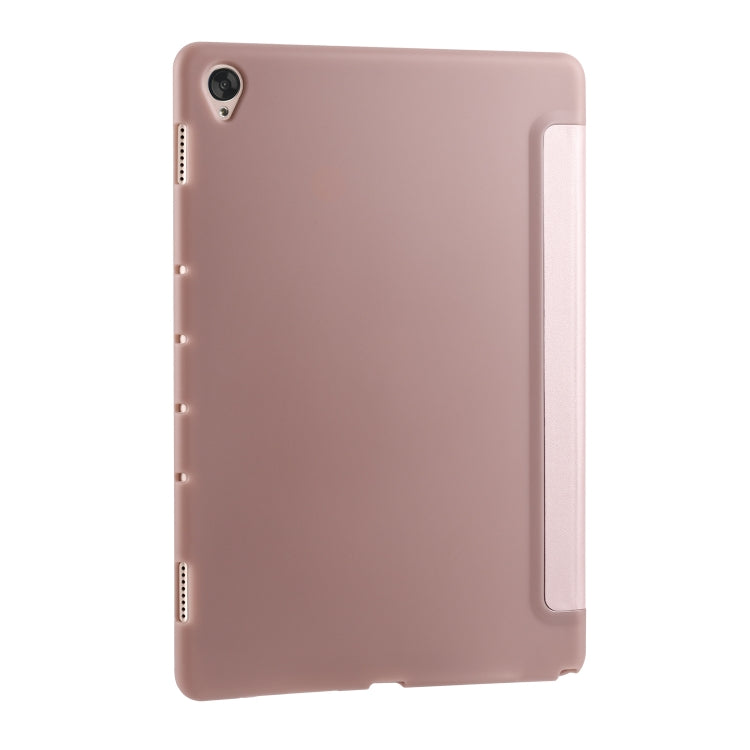 For Huawei MediaPad M6 10.8 inch 3-folding Horizontal Flip PU Leather + Shockproof Honeycomb TPU Case with Holder