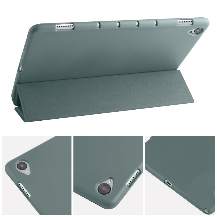 For Huawei MediaPad M6 10.8 inch 3-folding Horizontal Flip PU Leather + Shockproof Honeycomb TPU Case with Holder