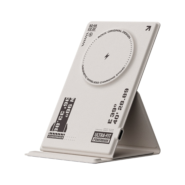 ROCK RWC-0886 W50 Leather Magnetic Wireless Charger Stand