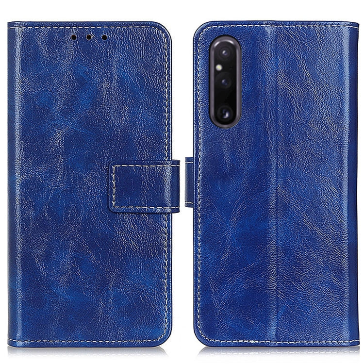 For Sony Xperia 1 V Retro Crazy Horse Texture Horizontal Flip Leather Phone Case