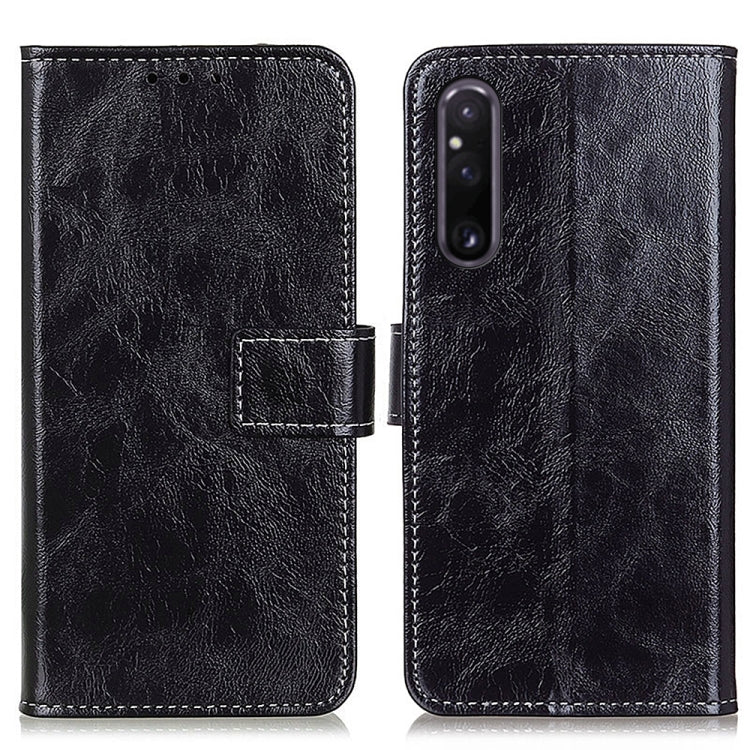 For Sony Xperia 1 V Retro Crazy Horse Texture Horizontal Flip Leather Phone Case