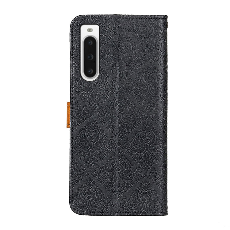 For Sony Xperia 10 V European Floral Embossed Leather Phone Case