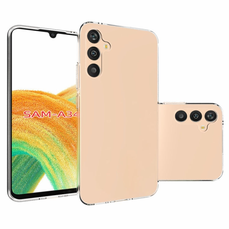 For Samsung Galaxy A34 Waterproof Texture TPU Phone Case(Transparent)