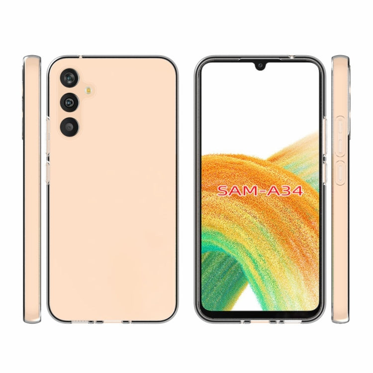 For Samsung Galaxy A34 Waterproof Texture TPU Phone Case(Transparent)