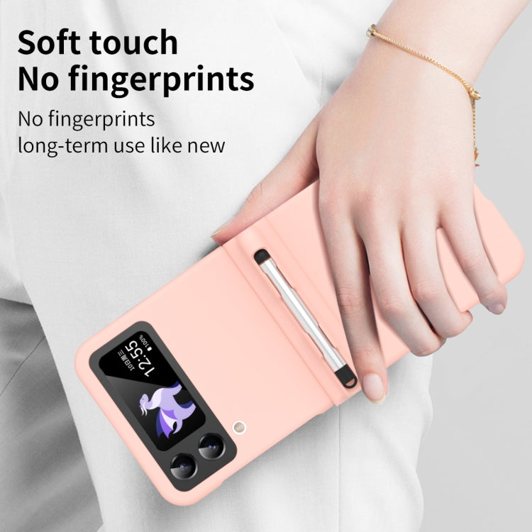 For Samsung Galaxy Z Flip4 5G Macaron Three-piece Set Phone Case with Stylus
