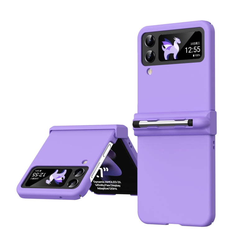 For Samsung Galaxy Z Flip4 5G Macaron Three-piece Set Phone Case with Stylus