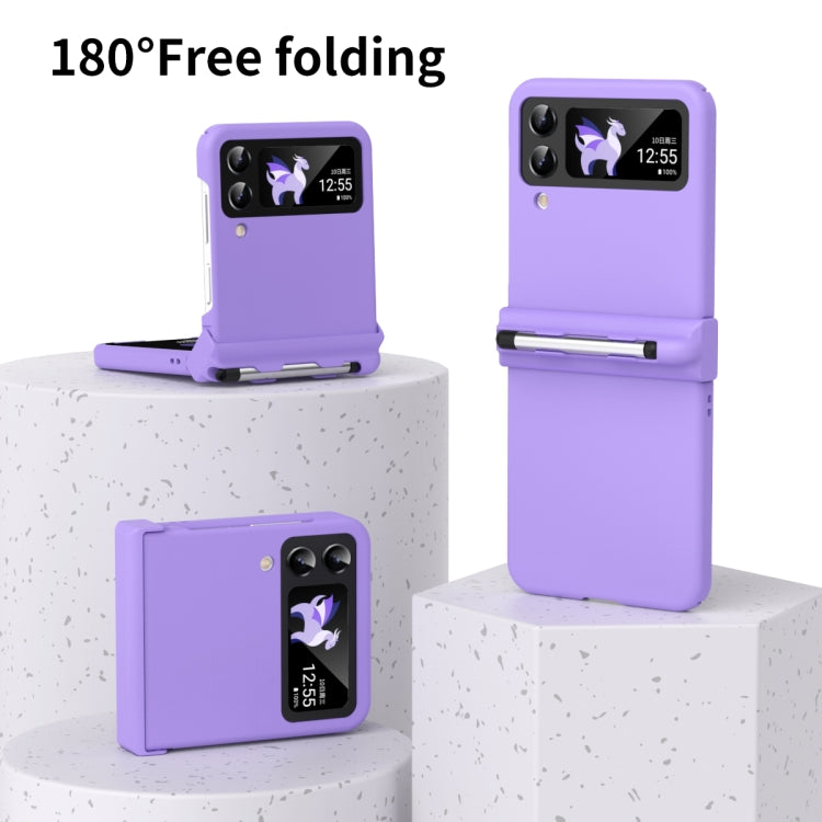 For Samsung Galaxy Z Flip4 5G Macaron Three-piece Set Phone Case with Stylus