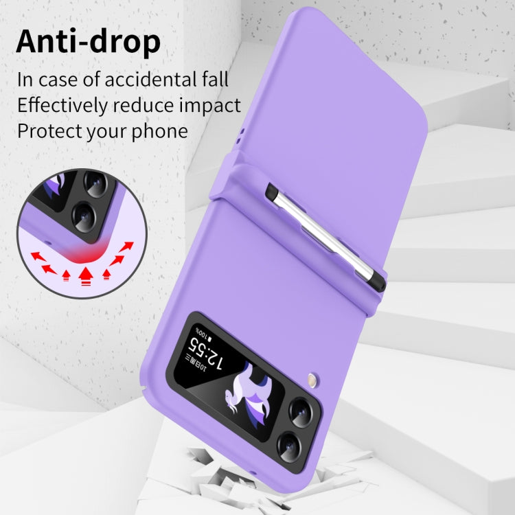 For Samsung Galaxy Z Flip4 5G Macaron Three-piece Set Phone Case with Stylus