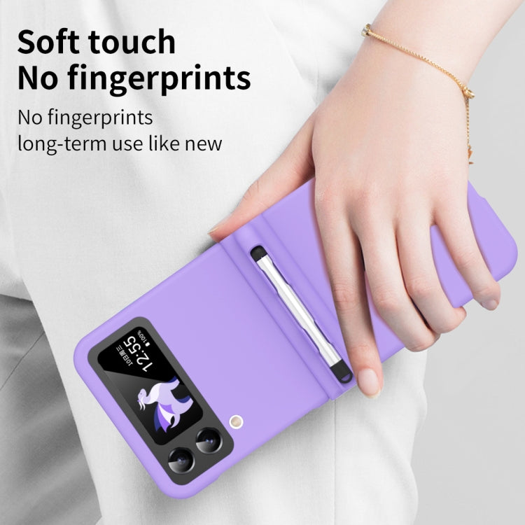For Samsung Galaxy Z Flip4 5G Macaron Three-piece Set Phone Case with Stylus