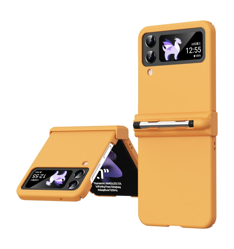 For Samsung Galaxy Z Flip4 5G Macaron Three-piece Set Phone Case with Stylus