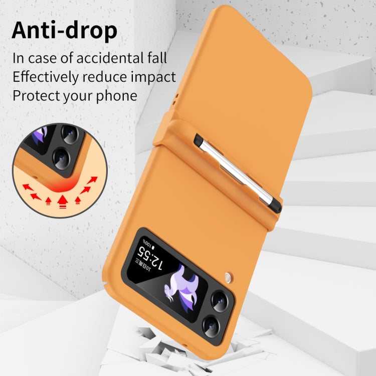 For Samsung Galaxy Z Flip4 5G Macaron Three-piece Set Phone Case with Stylus
