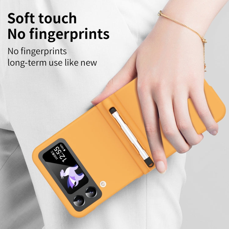 For Samsung Galaxy Z Flip4 5G Macaron Three-piece Set Phone Case with Stylus