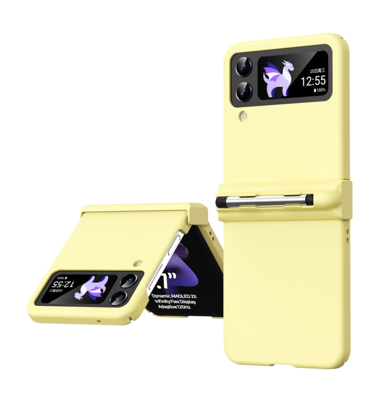 For Samsung Galaxy Z Flip4 5G Macaron Three-piece Set Phone Case with Stylus