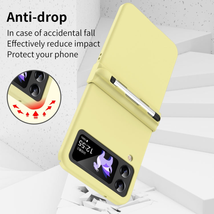 For Samsung Galaxy Z Flip4 5G Macaron Three-piece Set Phone Case with Stylus