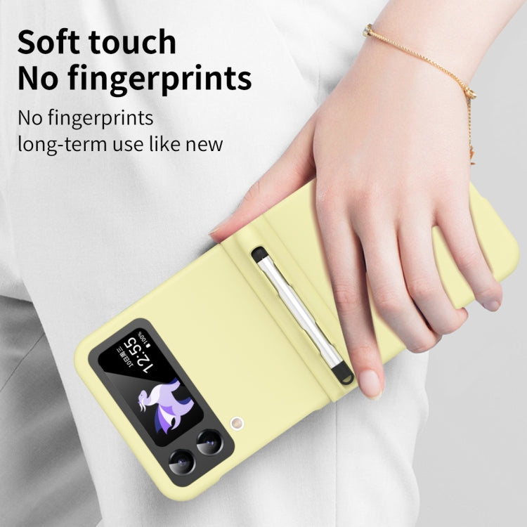 For Samsung Galaxy Z Flip4 5G Macaron Three-piece Set Phone Case with Stylus