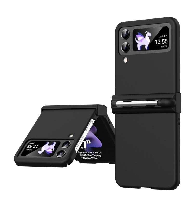 For Samsung Galaxy Z Flip4 5G Macaron Three-piece Set Phone Case with Stylus