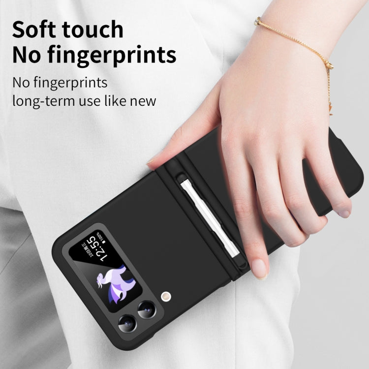 For Samsung Galaxy Z Flip4 5G Macaron Three-piece Set Phone Case with Stylus