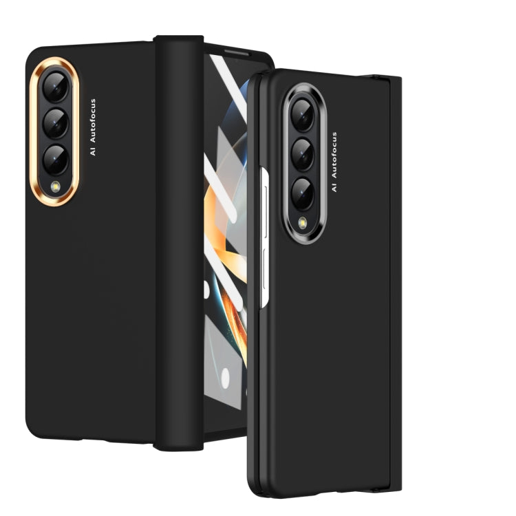For Samsung Galaxy Z Fold4 5G Skin Feel Two-color Contact Lens Hinge Flip Phone Case