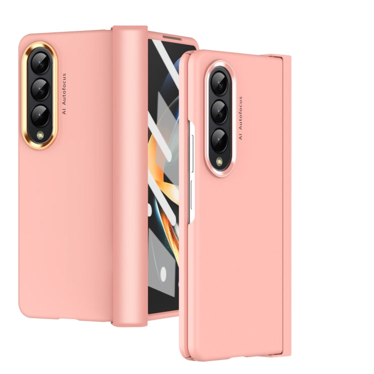 For Samsung Galaxy Z Fold4 5G Skin Feel Two-color Contact Lens Hinge Flip Phone Case