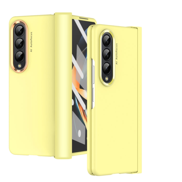 For Samsung Galaxy Z Fold4 5G Skin Feel Two-color Contact Lens Hinge Flip Phone Case
