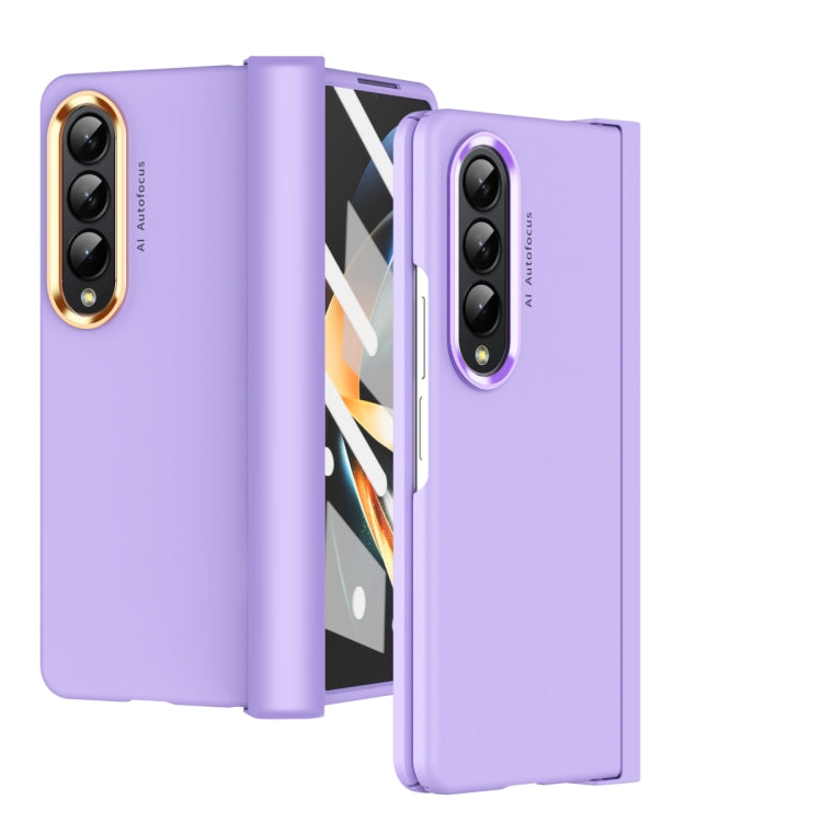 For Samsung Galaxy Z Fold4 5G Skin Feel Two-color Contact Lens Hinge Flip Phone Case