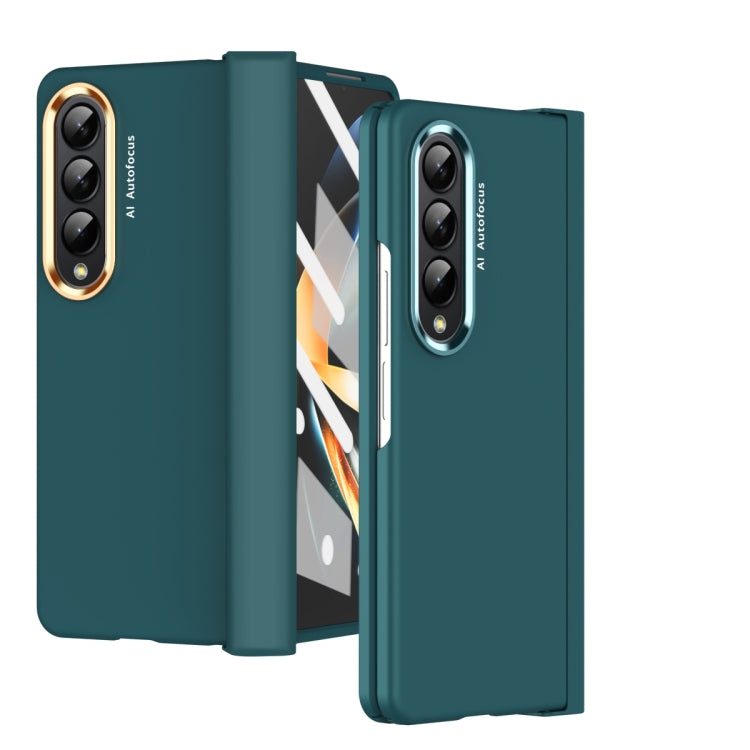 For Samsung Galaxy Z Fold4 5G Skin Feel Two-color Contact Lens Hinge Flip Phone Case