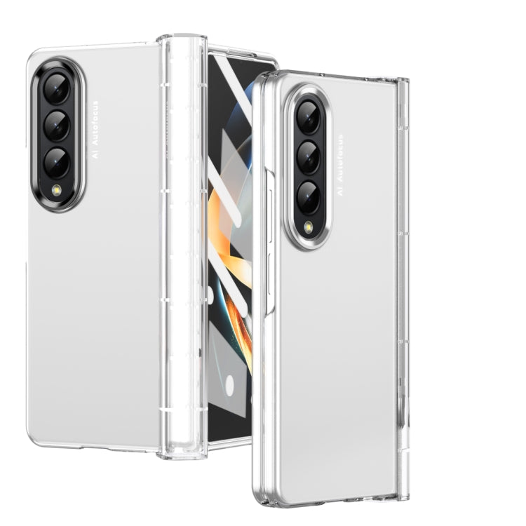 For Samsung Galaxy Z Fold4 5G Skin Feel Two-color Contact Lens Hinge Flip Phone Case