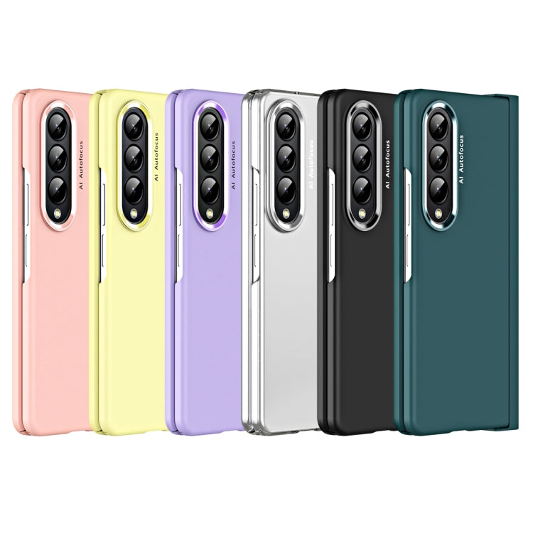 For Samsung Galaxy Z Fold4 5G Skin Feel Two-color Contact Lens Hinge Flip Phone Case