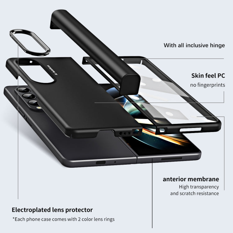 For Samsung Galaxy Z Fold4 5G Skin Feel Two-color Contact Lens Hinge Flip Phone Case