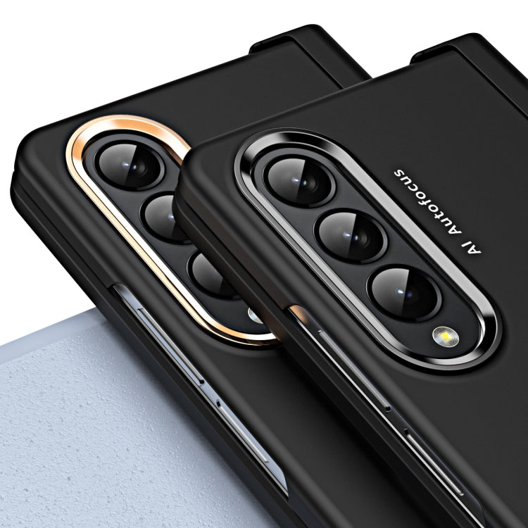 For Samsung Galaxy Z Fold4 5G Skin Feel Two-color Contact Lens Hinge Flip Phone Case