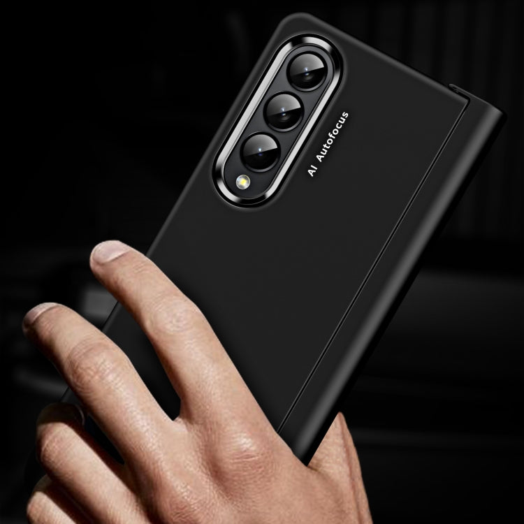 For Samsung Galaxy Z Fold4 5G Skin Feel Two-color Contact Lens Hinge Flip Phone Case