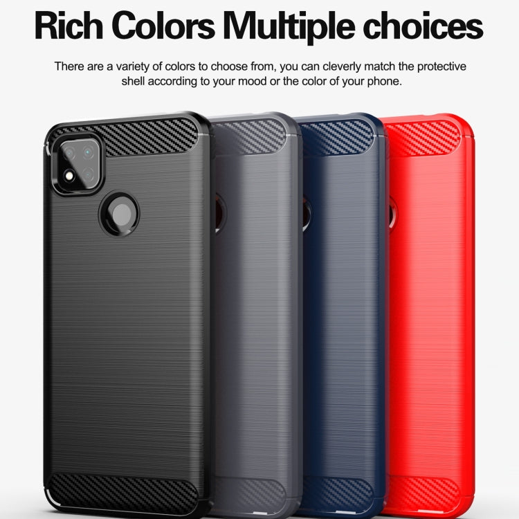 For Xiaomi Redmi 9 India Brushed Texture Carbon Fiber TPU Phone Case
