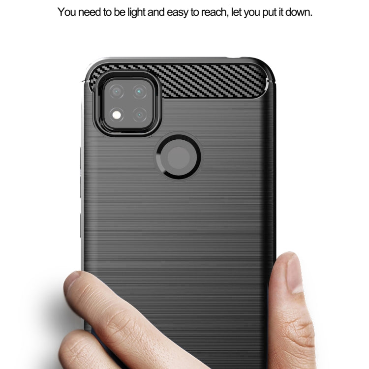 For Xiaomi Redmi 9 India Brushed Texture Carbon Fiber TPU Phone Case