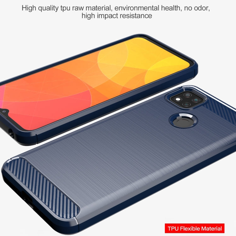 For Xiaomi Redmi 9 India Brushed Texture Carbon Fiber TPU Phone Case