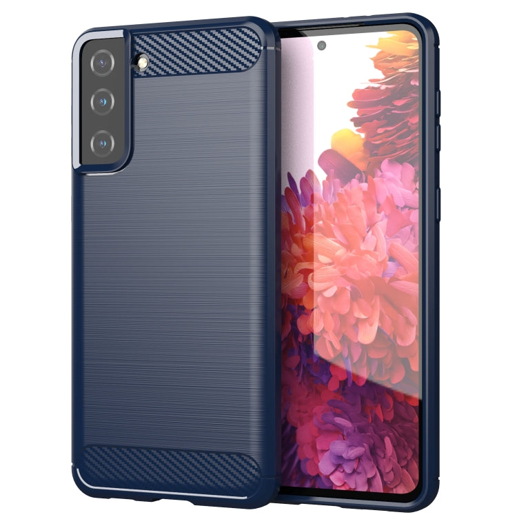 For Samsung Galaxy S21 Brushed Texture Carbon Fiber TPU Phone Case