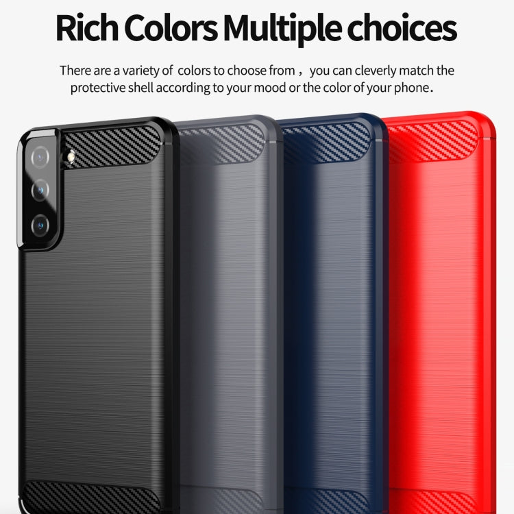 For Samsung Galaxy S21 Brushed Texture Carbon Fiber TPU Phone Case