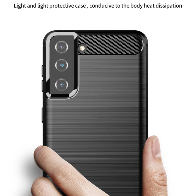 For Samsung Galaxy S21 Brushed Texture Carbon Fiber TPU Phone Case