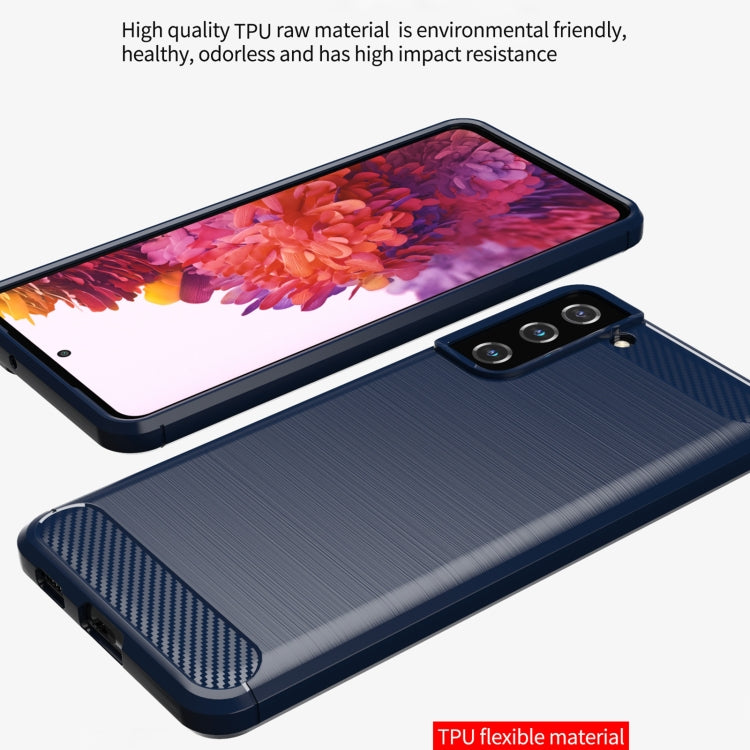 For Samsung Galaxy S21 Brushed Texture Carbon Fiber TPU Phone Case