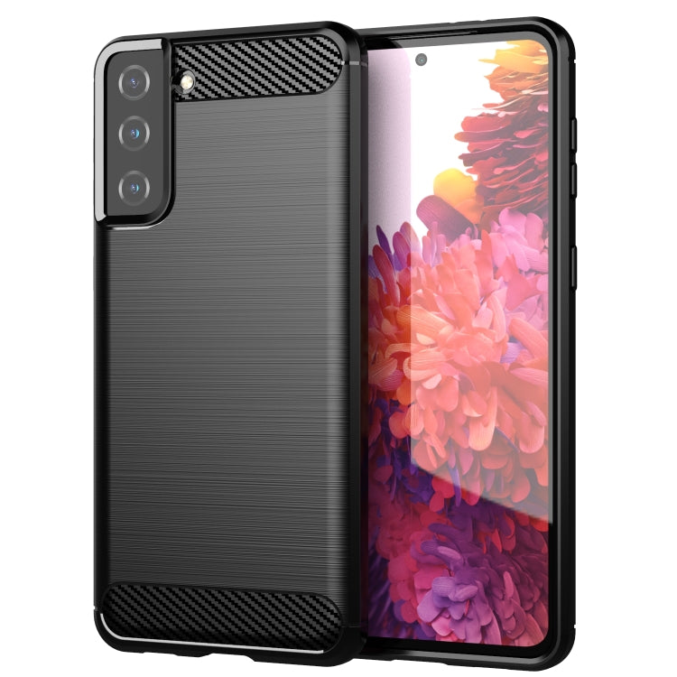 For Samsung Galaxy S21+ Brushed Texture Carbon Fiber TPU Phone Case