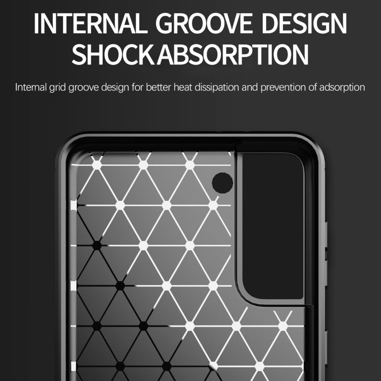 For Samsung Galaxy S21+ Brushed Texture Carbon Fiber TPU Phone Case