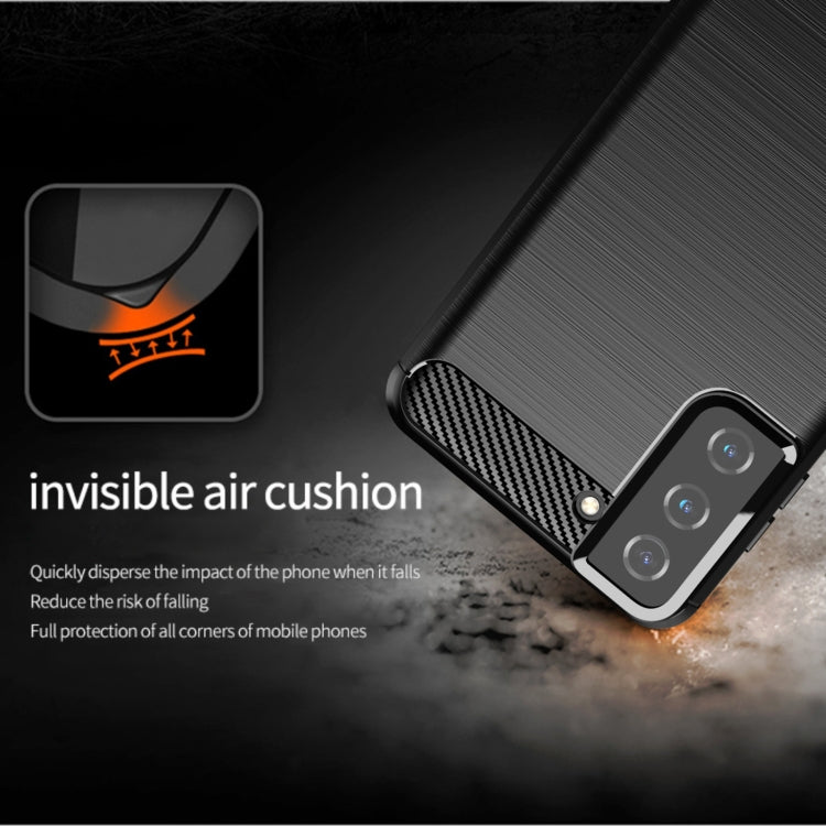 For Samsung Galaxy S21+ Brushed Texture Carbon Fiber TPU Phone Case