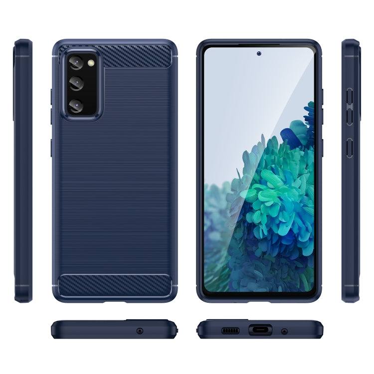 For Samsung Galaxy S20 FE Brushed Texture Carbon Fiber TPU Phone Case