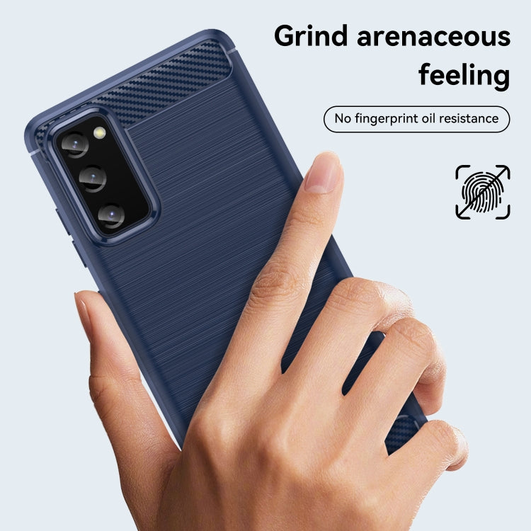 For Samsung Galaxy S20 FE Brushed Texture Carbon Fiber TPU Phone Case