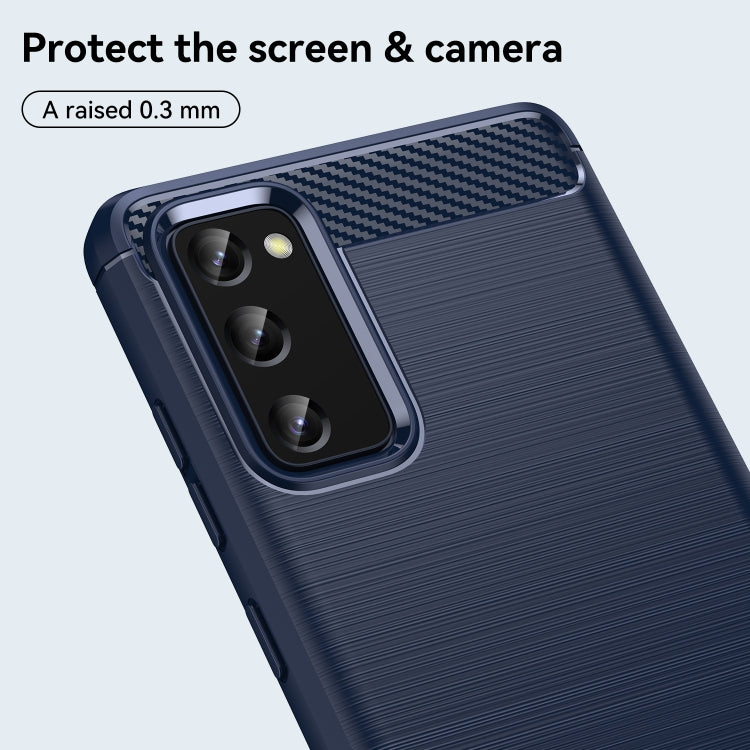 For Samsung Galaxy S20 FE Brushed Texture Carbon Fiber TPU Phone Case
