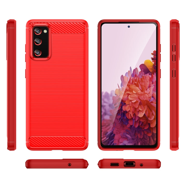 For Samsung Galaxy S20 FE Brushed Texture Carbon Fiber TPU Phone Case