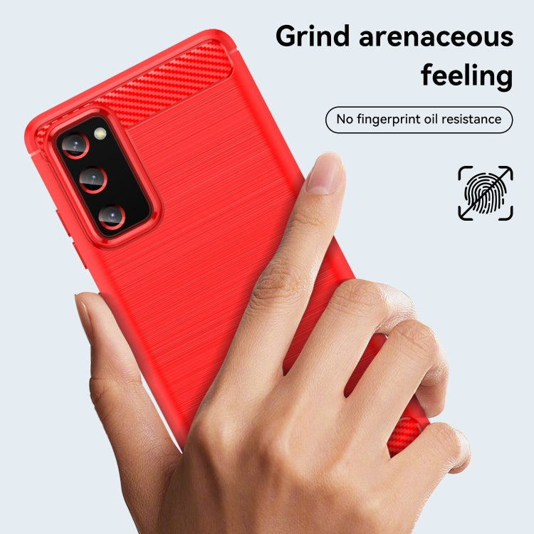 For Samsung Galaxy S20 FE Brushed Texture Carbon Fiber TPU Phone Case