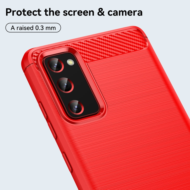 For Samsung Galaxy S20 FE Brushed Texture Carbon Fiber TPU Phone Case