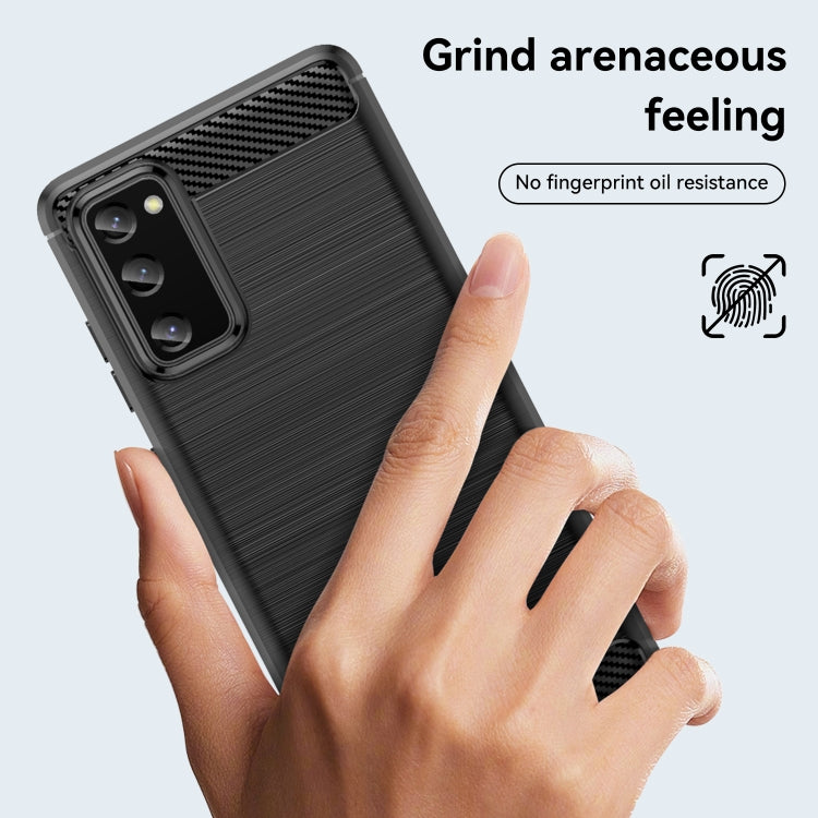 For Samsung Galaxy S20 FE Brushed Texture Carbon Fiber TPU Phone Case